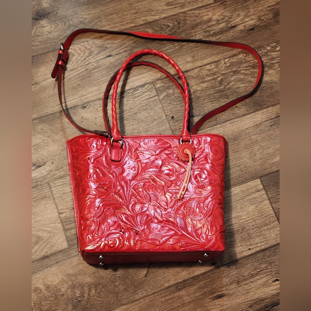 Patricia Nash Red Adeline Tote Shoulder Handbag